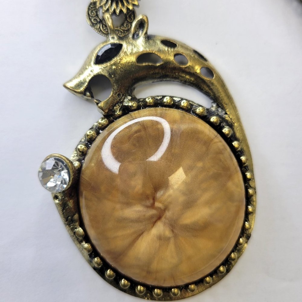 Large Dragon Or Serpent Pendant Statement Necklace - image 8